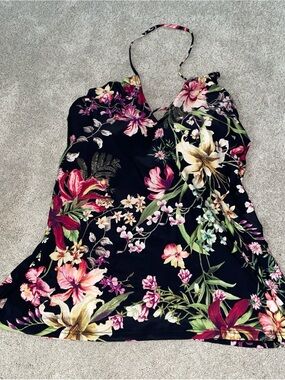 Carmen Marc Valvo Swim Tankini Top Medium Floral Print